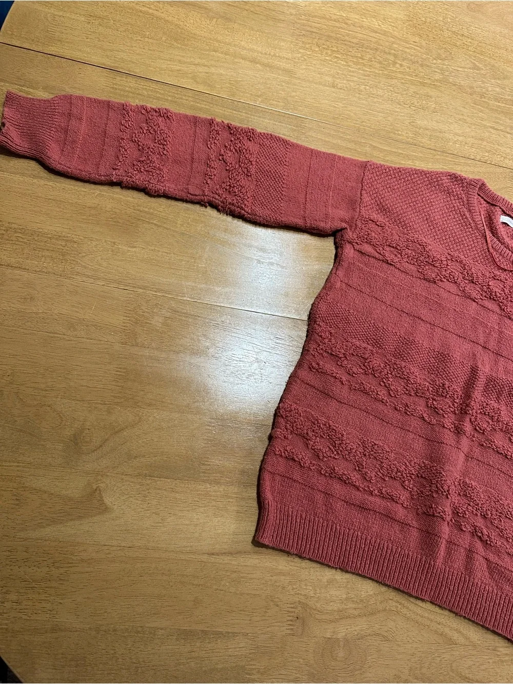 LC Lauren Conrad Medium Orange Textured Crew Neck Sweater